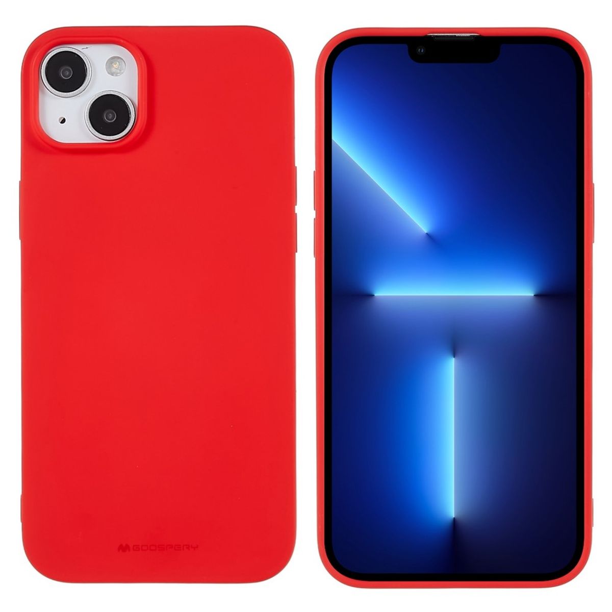 Hülle für Apple iPhone 14 Plus Handyhülle Silikon Case Cover Bumper Matt Rot