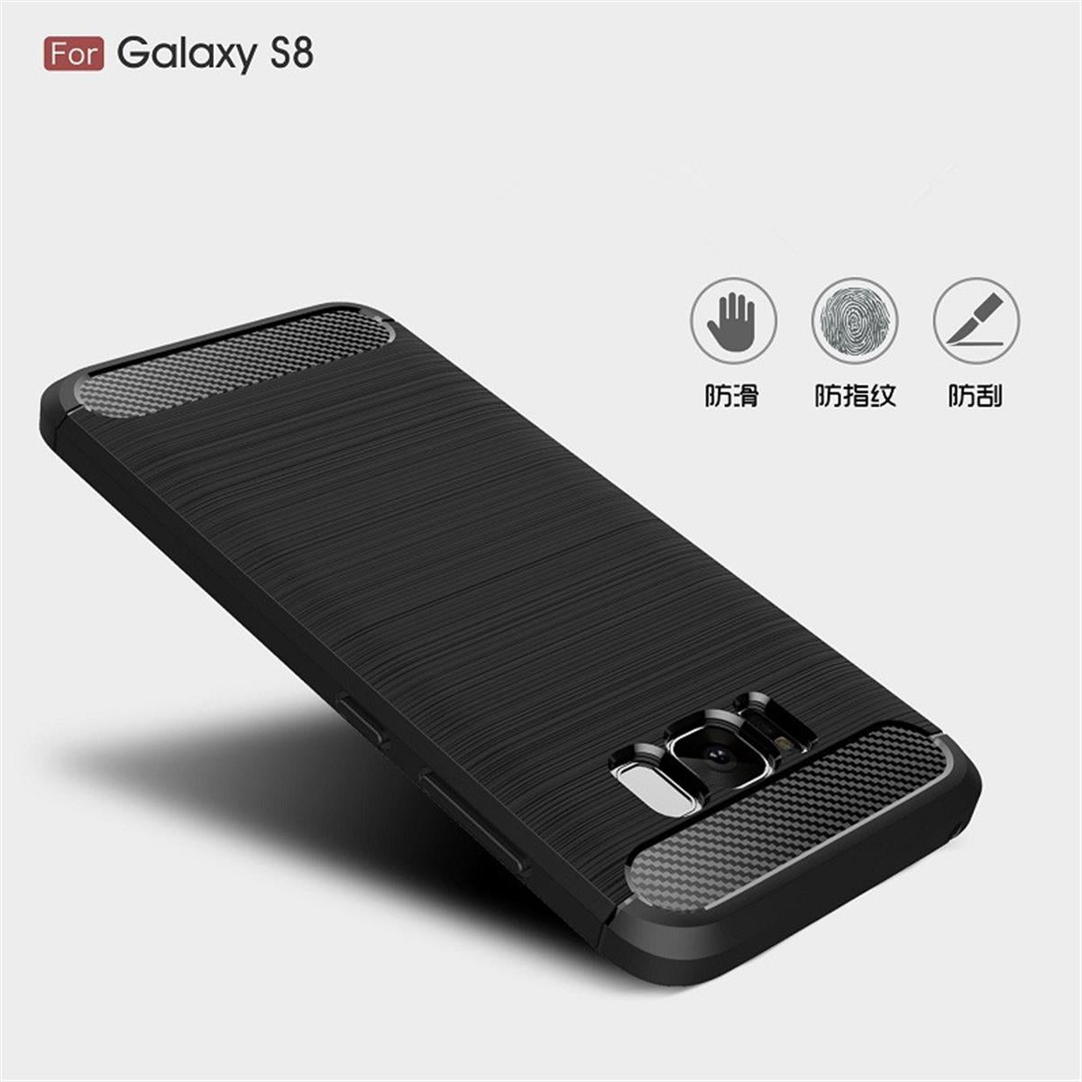 Hülle für Samsung Galaxy S8 Plus Handyhülle Silikon Cover Case Carbonfarben