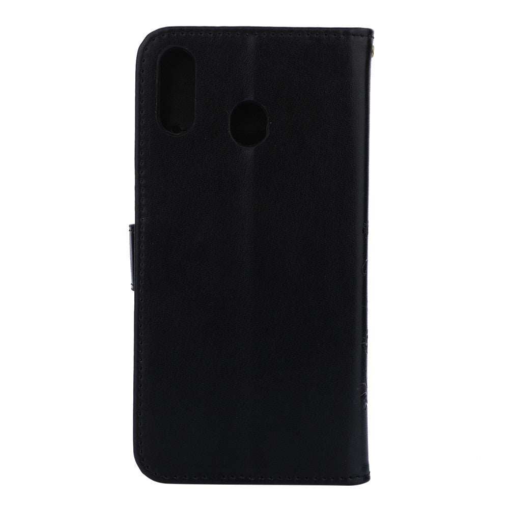 Hülle für Samsung Galaxy M20 Handyhülle Cover Schutzhülle Schmetterling Schwarz