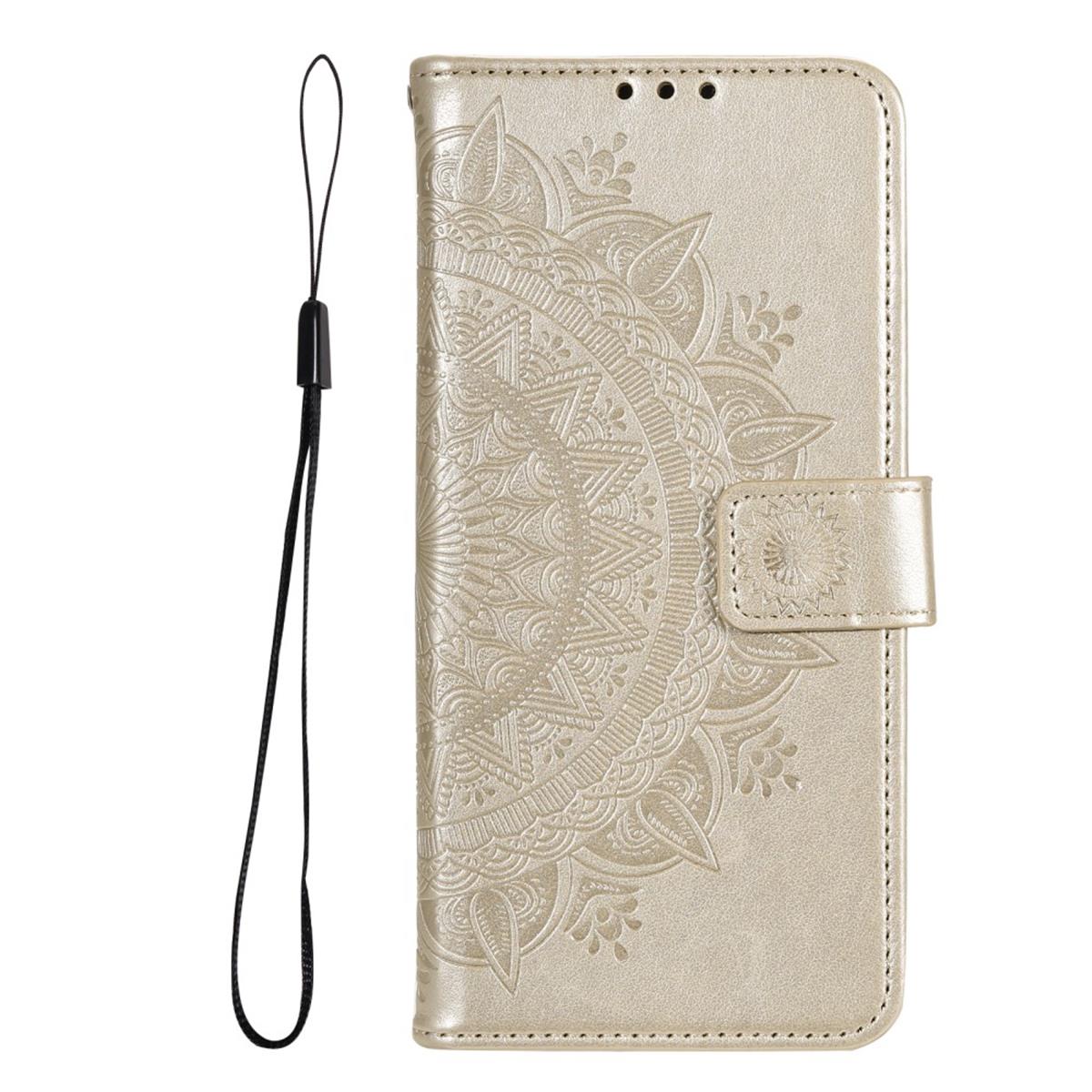 Hülle für Samsung Galaxy M52 5G Handyhülle Flip Case Cover Etui Mandala Gold