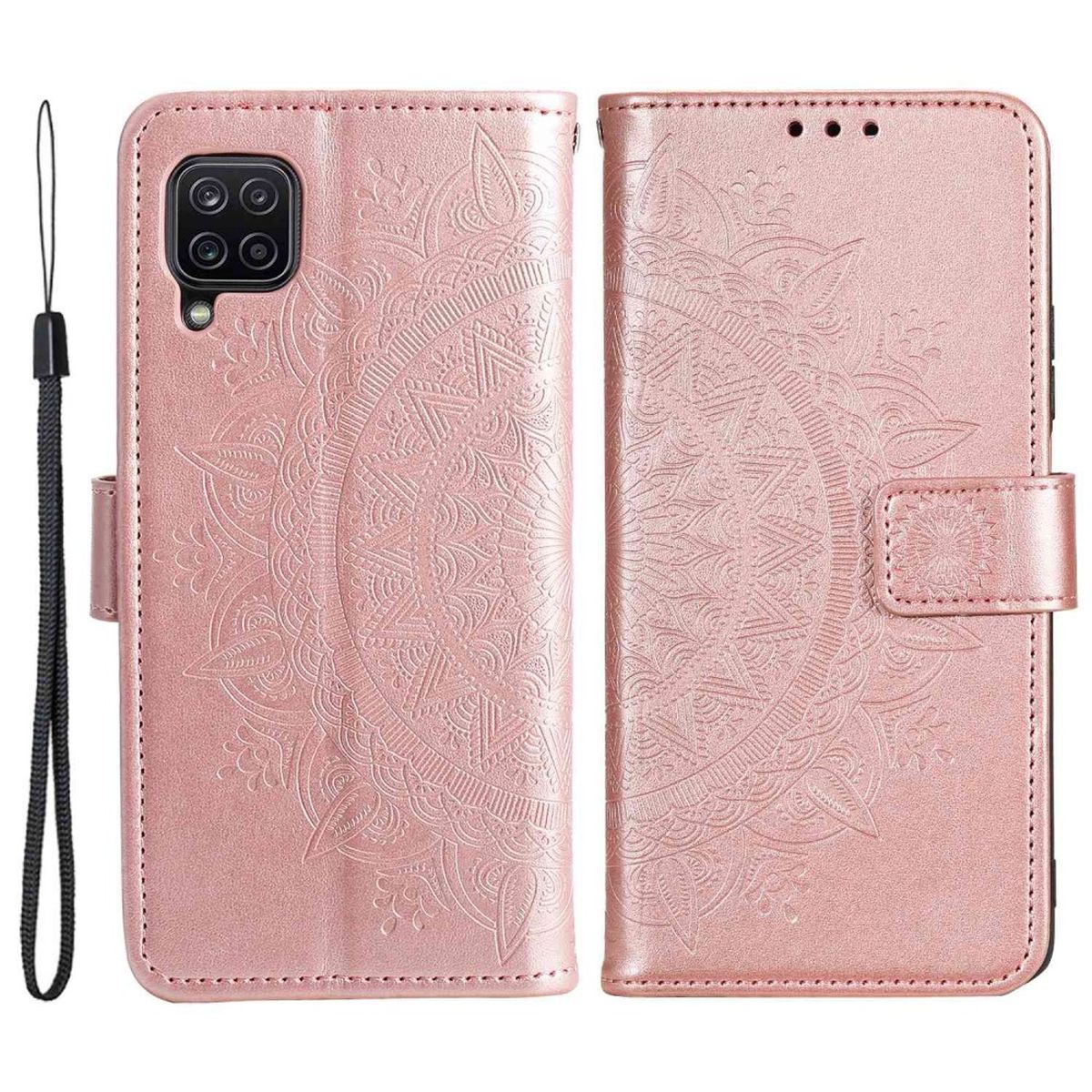 Hülle für Samsung Galaxy M33 5G Handyhülle Flip Case Cover Etui Mandala Rosegold