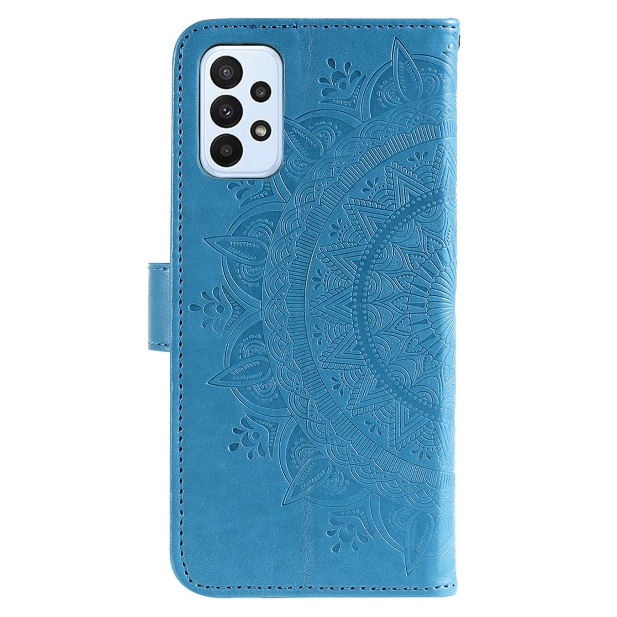 Hülle für Samsung Galaxy A23 Handyhülle Flip Case Cover Schutzhülle Mandala Blau