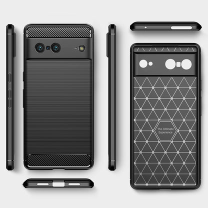 Hülle für Google Pixel 7 Handyhülle Silikon Case Bumper Cover Etui Carbonfarben