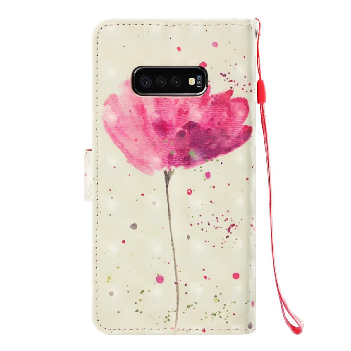 Hülle für Samsung Galaxy S10e Handyhülle Flip Case Schutzhülle Motiv Blume rosa