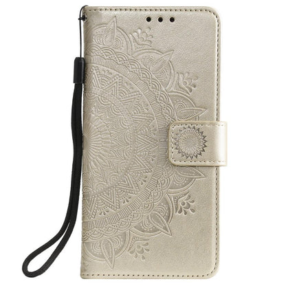 Hülle für Samsung Galaxy A21s Handyhülle Flip Case Cover Tasche Mandala Gold