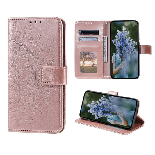 Hülle für Apple iPhone 14 Plus Handyhülle Flip Case Handy Cover Mandala Rosegold