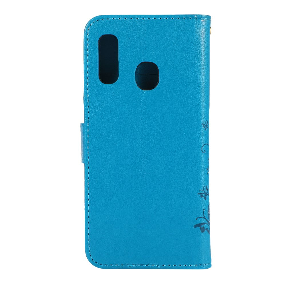 Hülle für Samsung Galaxy A20e Handyhülle Flip Case Schutz Tasche Schmetterling Blau