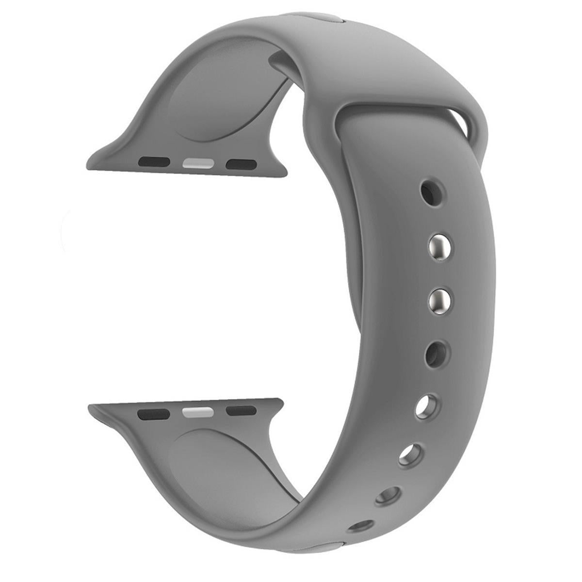 Sportarmband für Apple Watch 41/40/38mm Silikon Armband Series 8/7/6/SE/5/4 Grau
