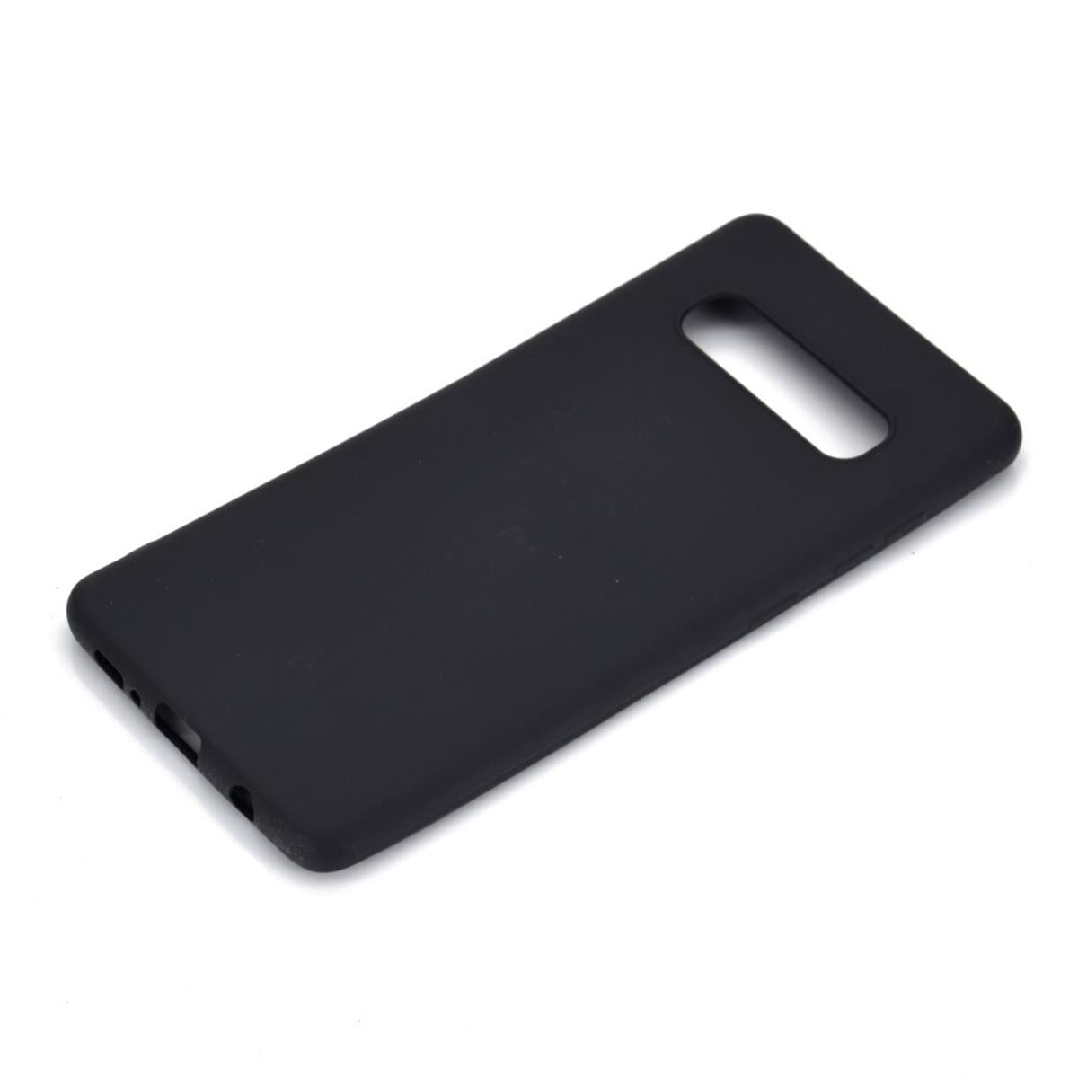 Hülle für Samsung Galaxy S10 Handyhülle Silikon Case Cover Bumper matt Schwarz