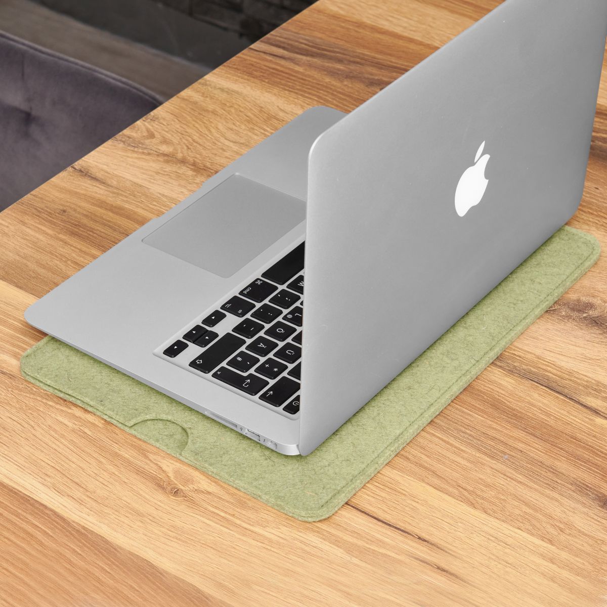 Hülle für Apple MacBook Air 13,6" (M2) Handmade Filz Tasche Case Cover Etui Grün