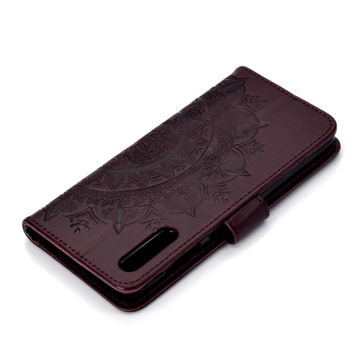 Hülle für Samsung Galaxy A50/A30s Handyhülle Flip Case Schutzhülle Etui Cover Mandala Braun