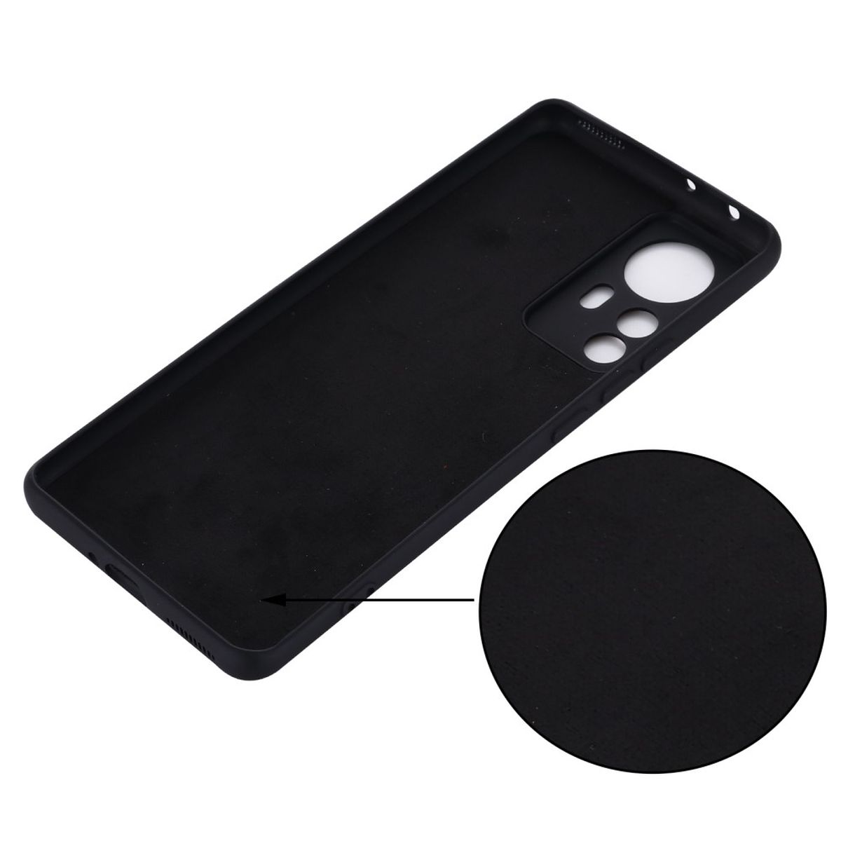 Hülle für Xiaomi 12 Pro Handyhülle Silikon Case Cover Bumper Etui Matt Schwarz