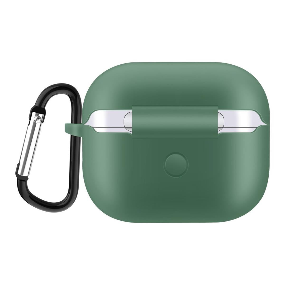 Hülle für Apple AirPods 3 Silikon Case Cover Etui Bumper Schutzhülle Dunkel Grün