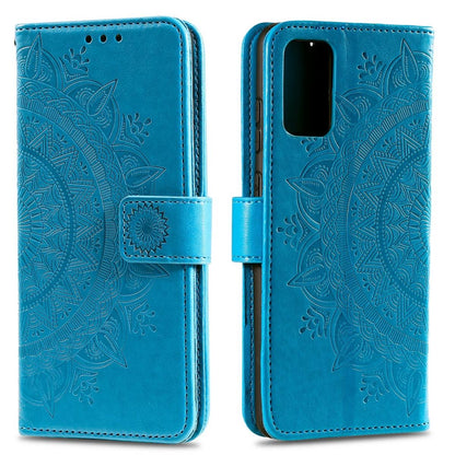 Hülle für Samsung Galaxy M31s Handyhülle Flip Case Cover Schutzhülle Tasche Mandala Blau