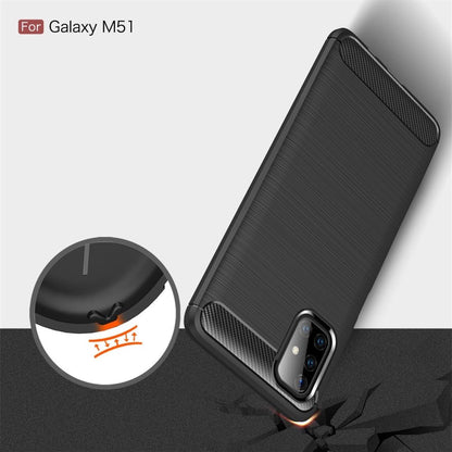 Hülle für Samsung Galaxy M51 Handyhülle Silikon Case Cover Bumper Carbonfarben