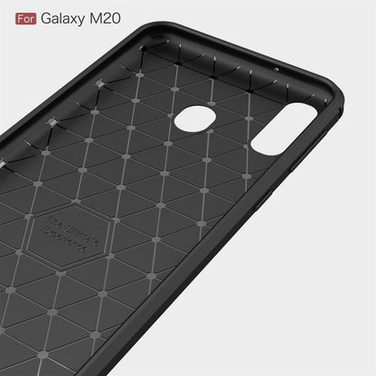 Hülle für Samsung Galaxy M20 Handyhülle Schutzhülle Silikon Case Carbon Cover
