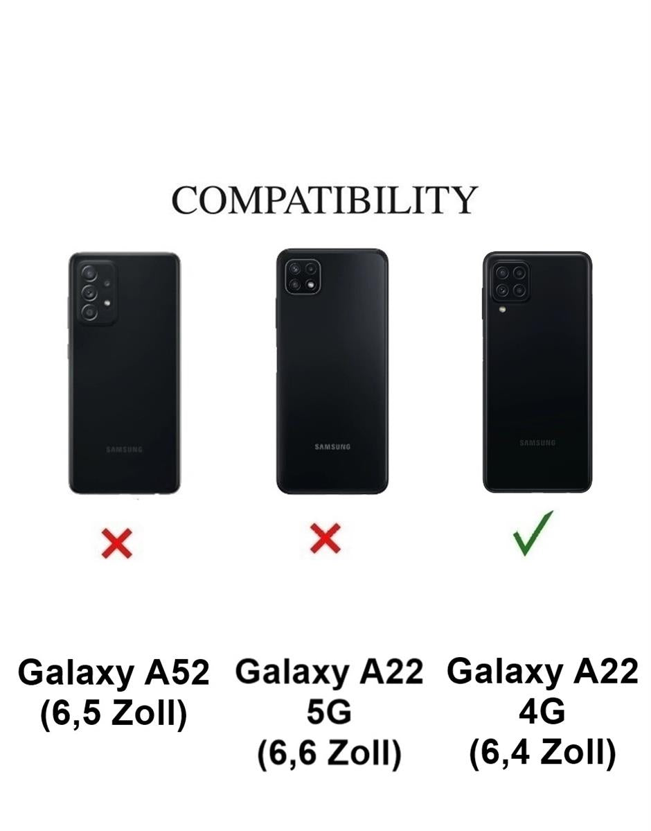 Hülle für Samsung Galaxy A22 4G Handyhülle Silikon Case Cover Matt Schwarz