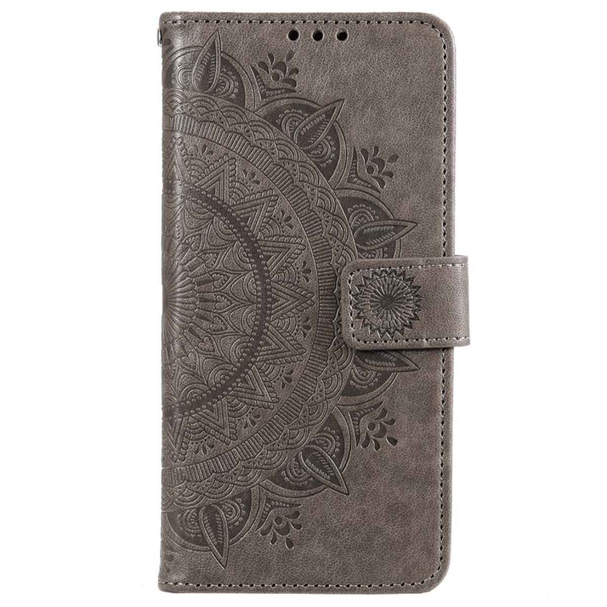 Hülle für Xiaomi 12 Pro Handyhülle Flip Case Cover Tasche Etui Mandala Grau