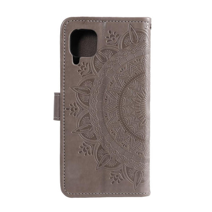 Hülle für Samsung Galaxy A12/M12 Handyhülle Flip Case Cover Tasche Mandala Grau