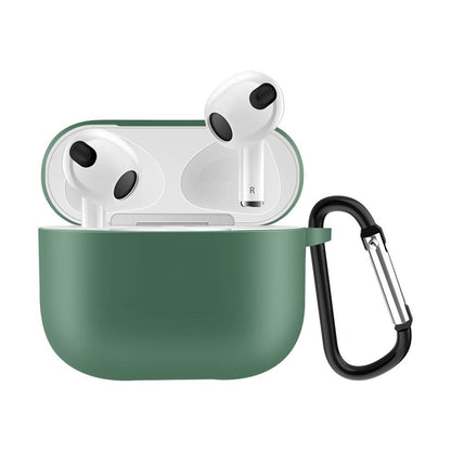 Hülle für Apple AirPods 3 Silikon Case Cover Etui Bumper Schutzhülle Dunkel Grün