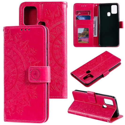 Hülle für Samsung Galaxy A21s Handyhülle Flip Case Cover Tasche Mandala Pink
