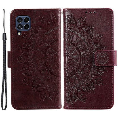 Hülle für Samsung Galaxy M53 5G Handyhülle Flip Case Cover Etui Mandala Braun