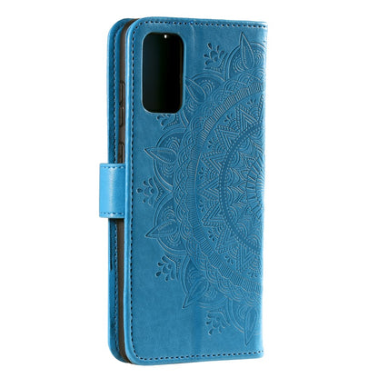 Hülle für Samsung Galaxy A41 Handyhülle Flip Case Cover Tasche Mandala Blau