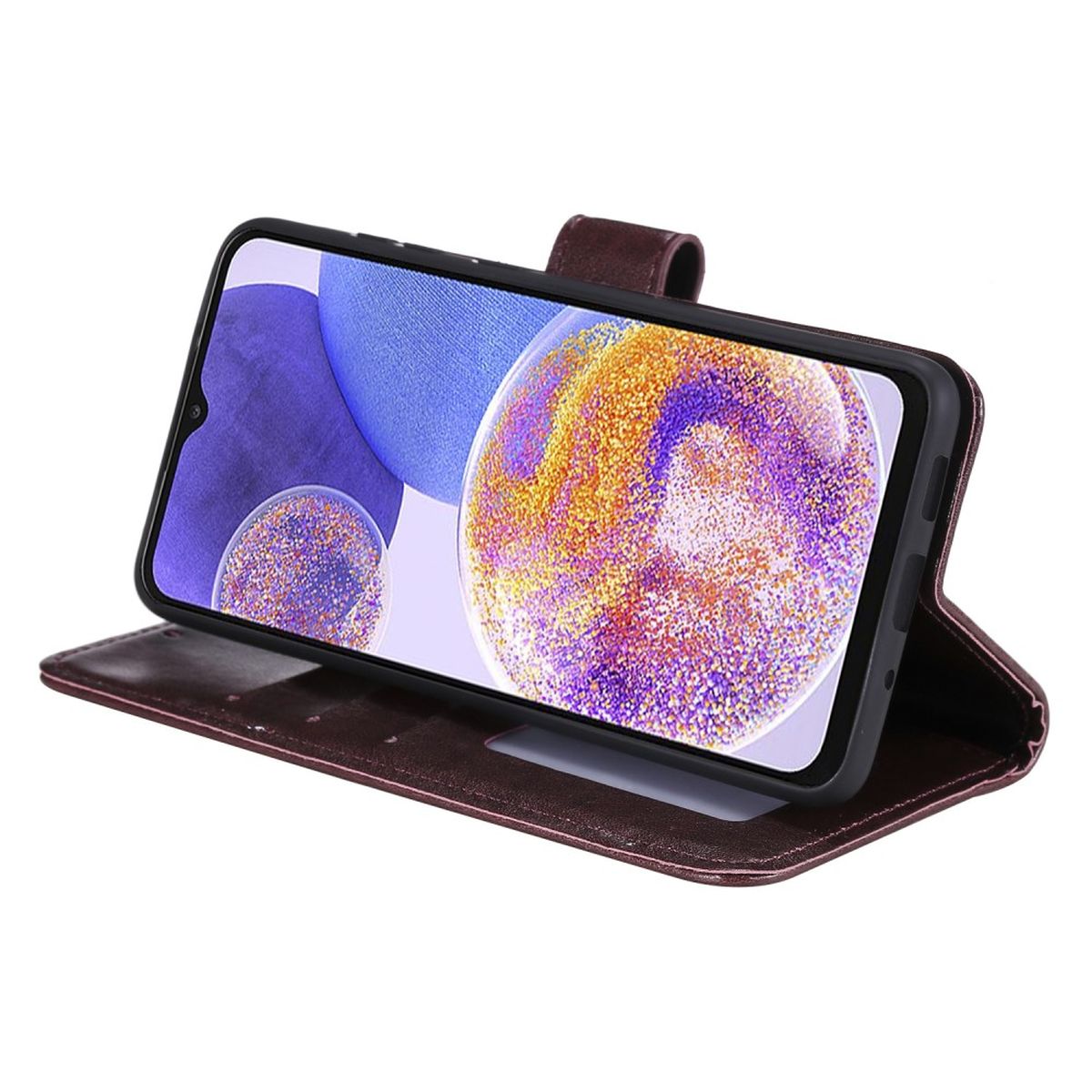 Hülle für Samsung Galaxy A23 Handyhülle Flip Case Cover Etui Mandala Braun