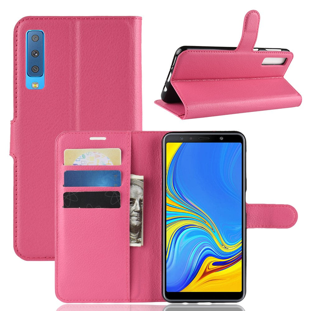 Hülle für Samsung Galaxy A7 (2018) Handyhülle Flip Case Schutzhülle Cover Rosa