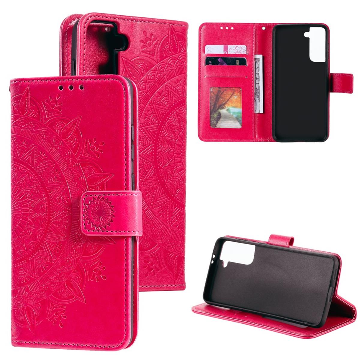 Hülle für Samsung Galaxy S21 Handyhülle Flip Case Cover Schutzhülle Tasche Mandala Pink