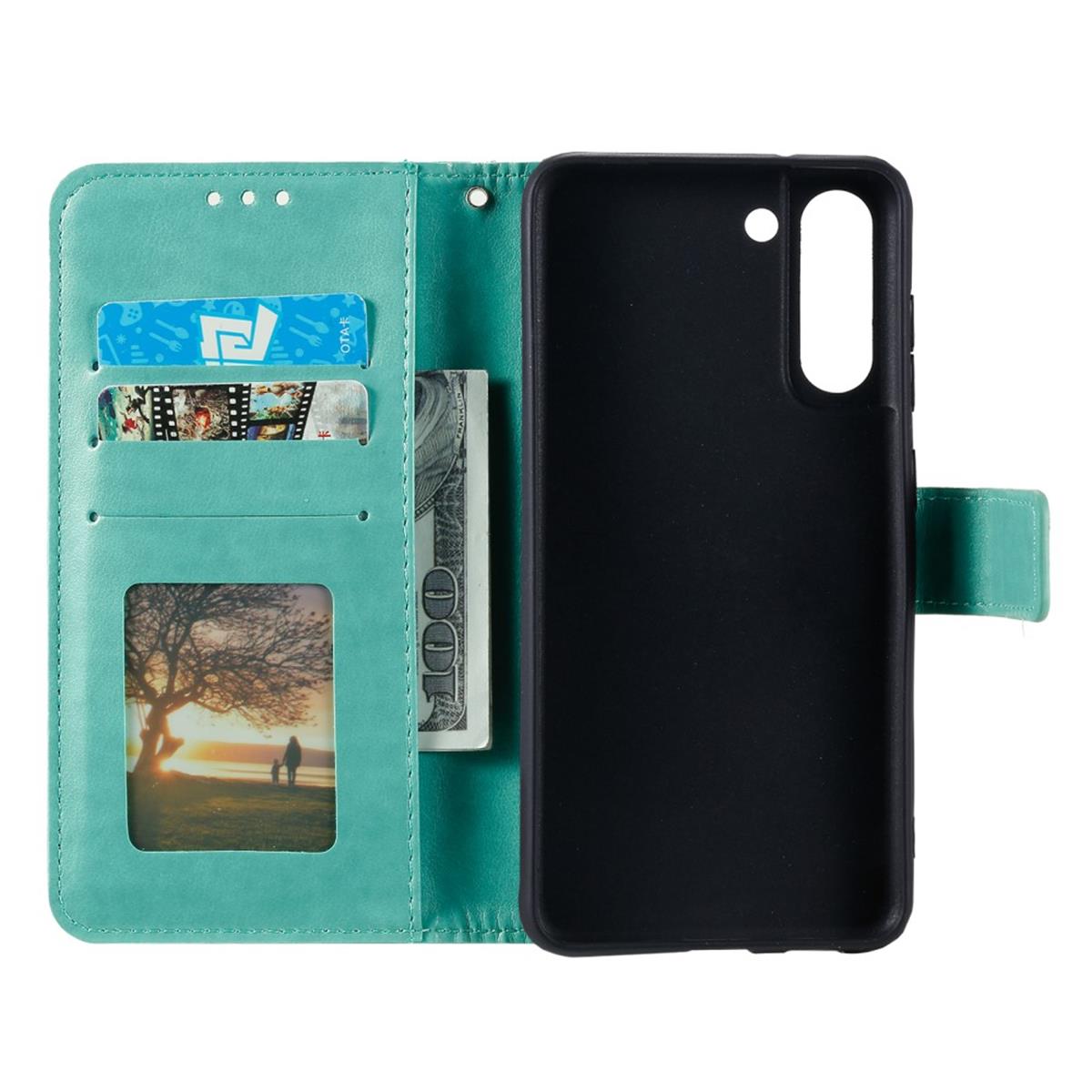 Hülle für Samsung Galaxy S21 FE Handyhülle Flip Case Cover Etui Mandala Grün