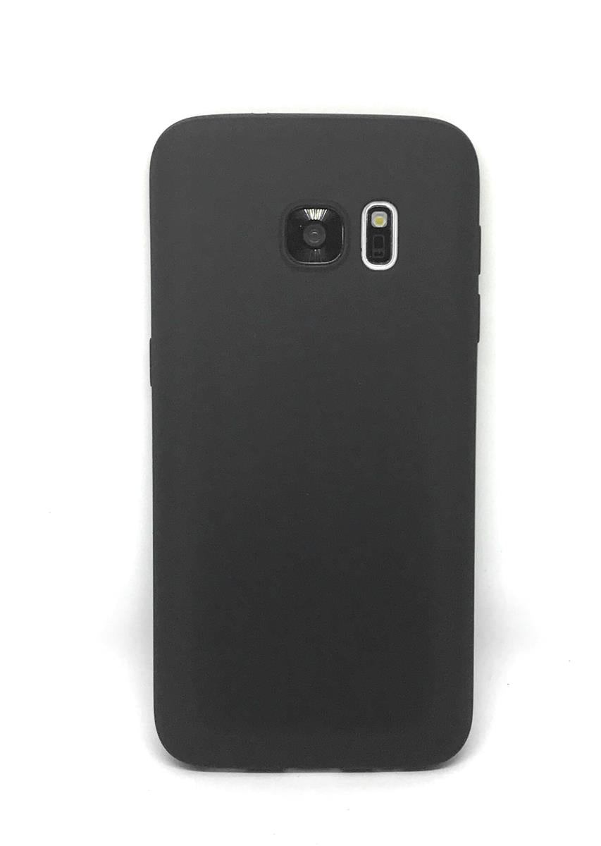 Hülle für Samsung Galaxy S7 Handyhülle Silikon Case Handy Cover Matt Schwarz