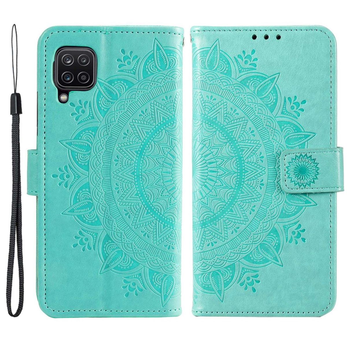 Hülle für Samsung Galaxy M33 5G Handyhülle Flip Case Cover Etui Mandala Grün