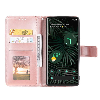 Hülle für Google Pixel 6 Pro Handyhülle Tasche Flip Case Cover Mandala Rosegold