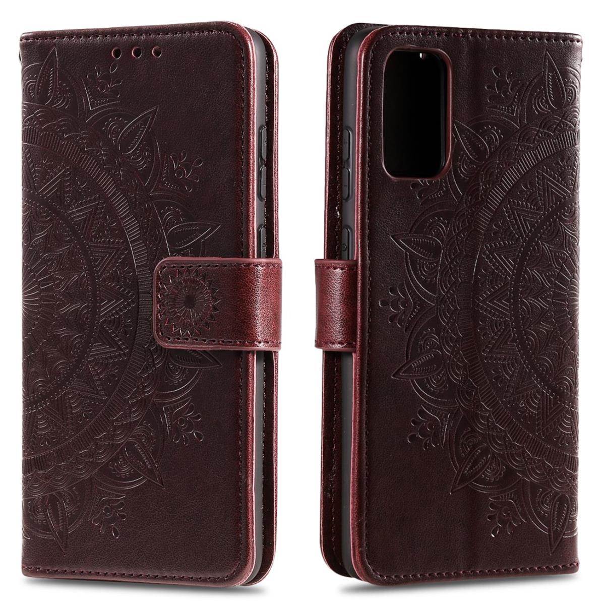 Hülle für Samsung Galaxy A02s Handy Tasche Flip Case Cover Etui Mandala Braun