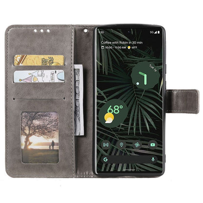 Hülle für Google Pixel 7 Pro Handyhülle Flip Case Schutzhülle Mandala Grau