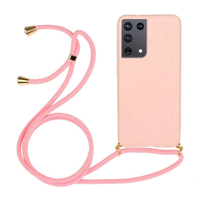 Hülle für Samsung Galaxy S21 Ultra Handyhülle Case Band Handykette Kordel Schnur Rosa