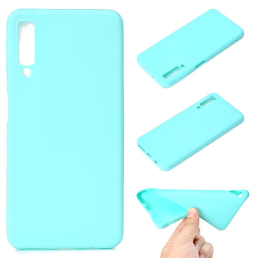 Hülle für Samsung Galaxy A7 2018 Silikon Case Handy Cover Schutzhülle Matt Grün