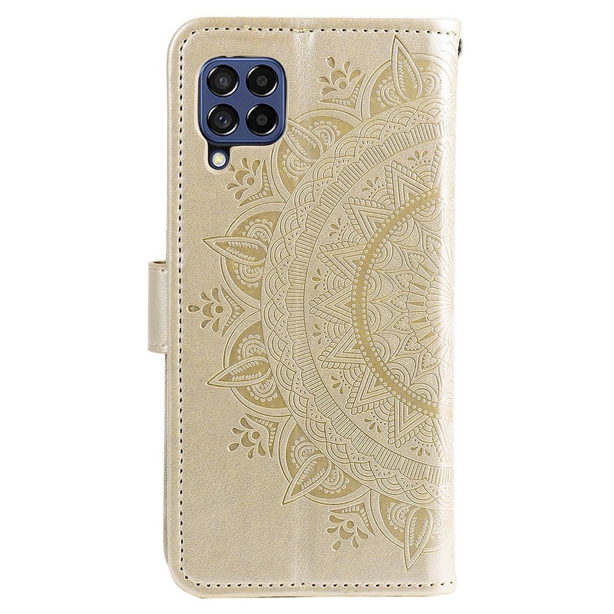 Hülle für Samsung Galaxy M53 5G Handyhülle Flip Case Cover Etui Mandala Gold