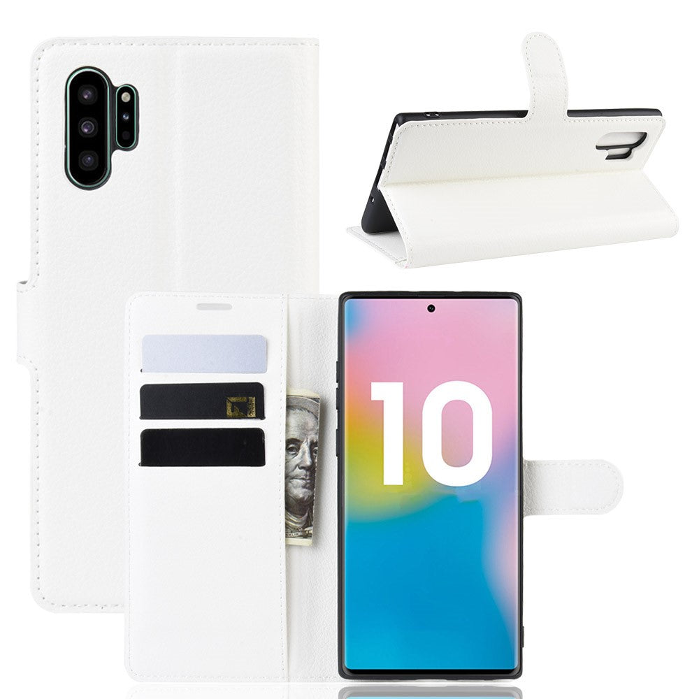 Hülle für Samsung Galaxy Note10+ (5G) Handyhülle Flip Case Cover Tasche Weiß