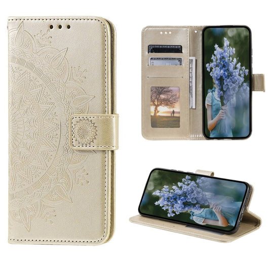 Hülle für Apple iPhone 14 Plus Handyhülle Flip Case Handy Cover Mandala Gold