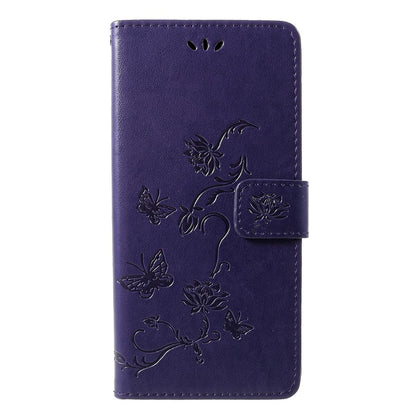 Hülle für Samsung Galaxy A9 2018 Handyhülle Flip Case Cover Schmetterling Lila