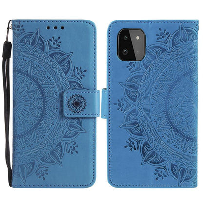 Hülle für Samsung Galaxy A22 5G Handyhülle Flip Case Cover Tasche Mandala Blau