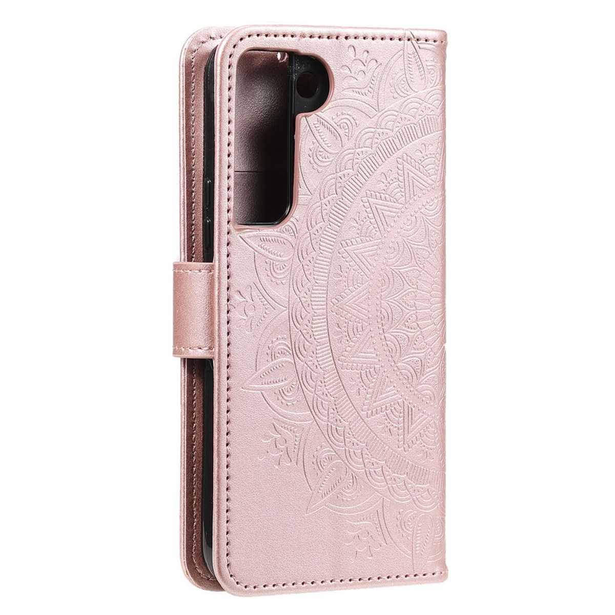 Hülle für Samsung Galaxy S22 5G Handyhülle Flip Case Cover Etui Mandala Rosegold