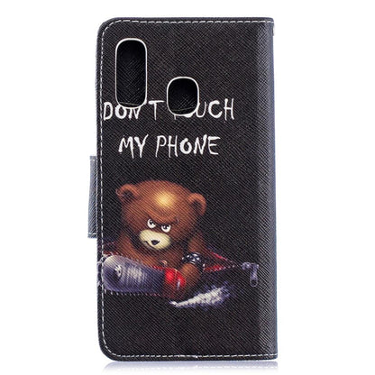 Hülle für Samsung Galaxy A40 Handyhülle Schutztasche Flip Cover Motiv Case Bär