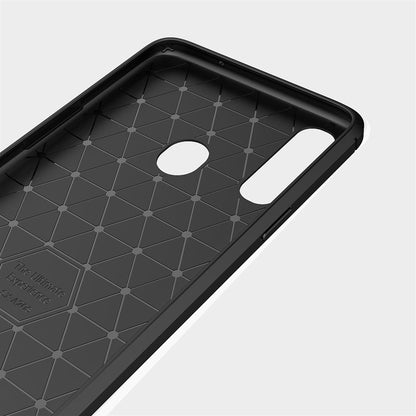 Hülle für Samsung Galaxy A20s Handyhülle Silikon Case Cover Etui Carbonfarben