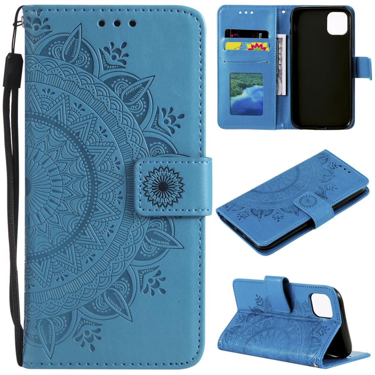 Hülle für Samsung Galaxy A22 5G Handyhülle Flip Case Cover Tasche Mandala Blau