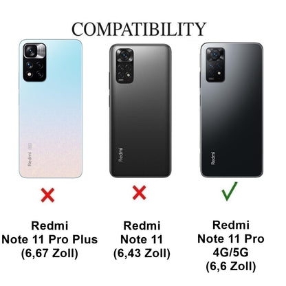 Hülle für Xiaomi Redmi Note 11 Pro 4G/5G Handy Silikon Case Cover Carbonfarben