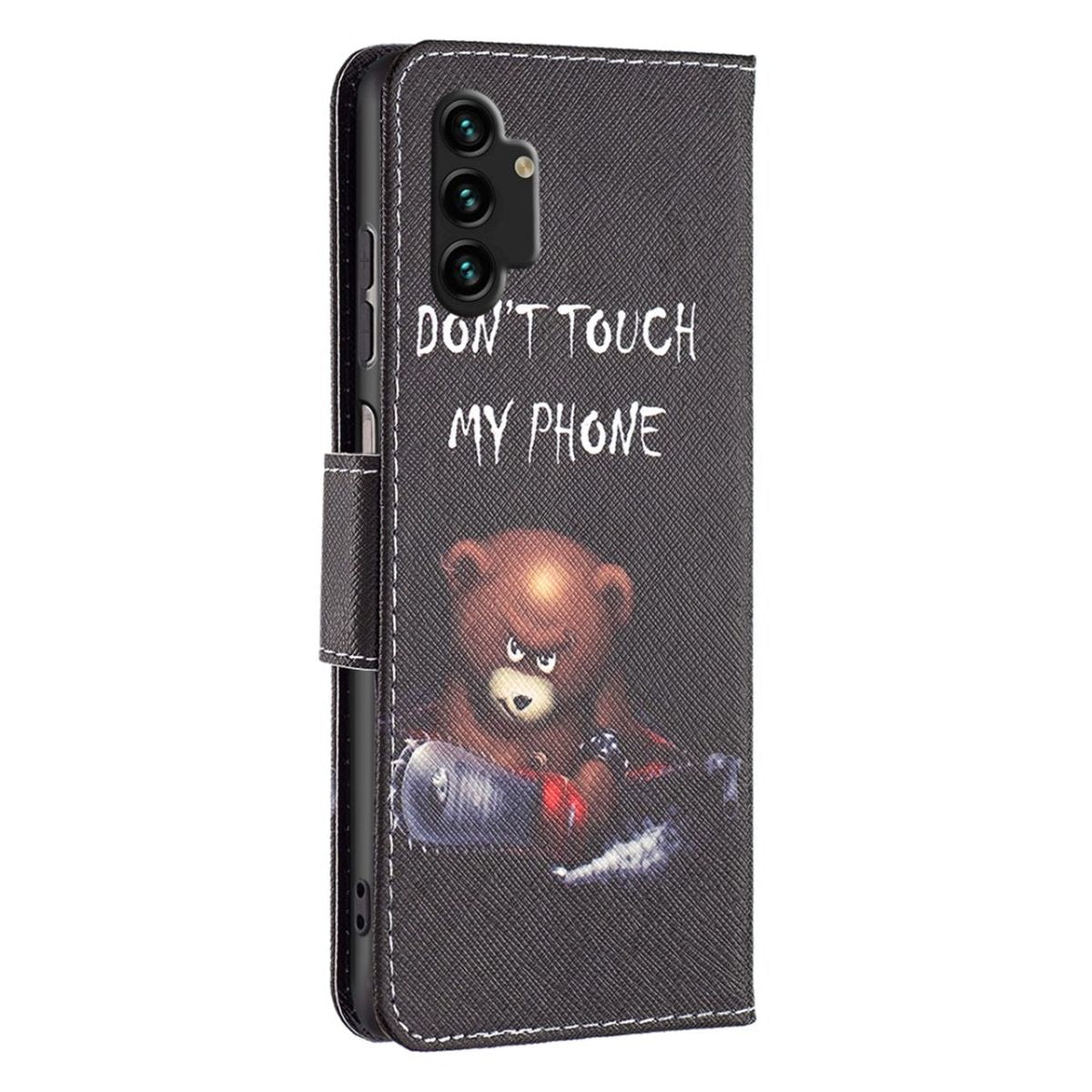 Hülle für Samsung Galaxy A13 4G Handyhülle Flip Case Cover Schutzhülle Motiv Bär