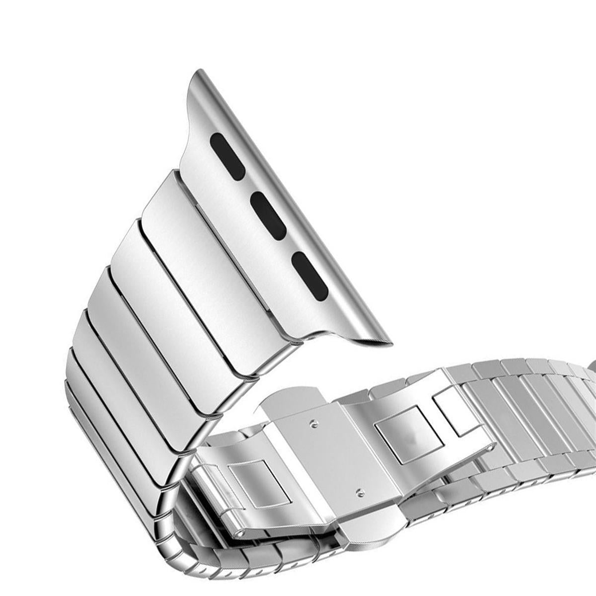 Gliederarmband für Apple Watch 41/40/38mm Ersatz Band Series 8/7/6/SE/5/4 Silber